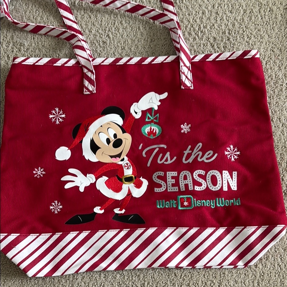 Disney Red and White Mickey Mouse Holiday Tote
